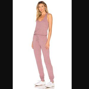 Young Fabulous & Broke Eberhart  Waist Tie Jumpsuit Size S Pink Stretch Knit